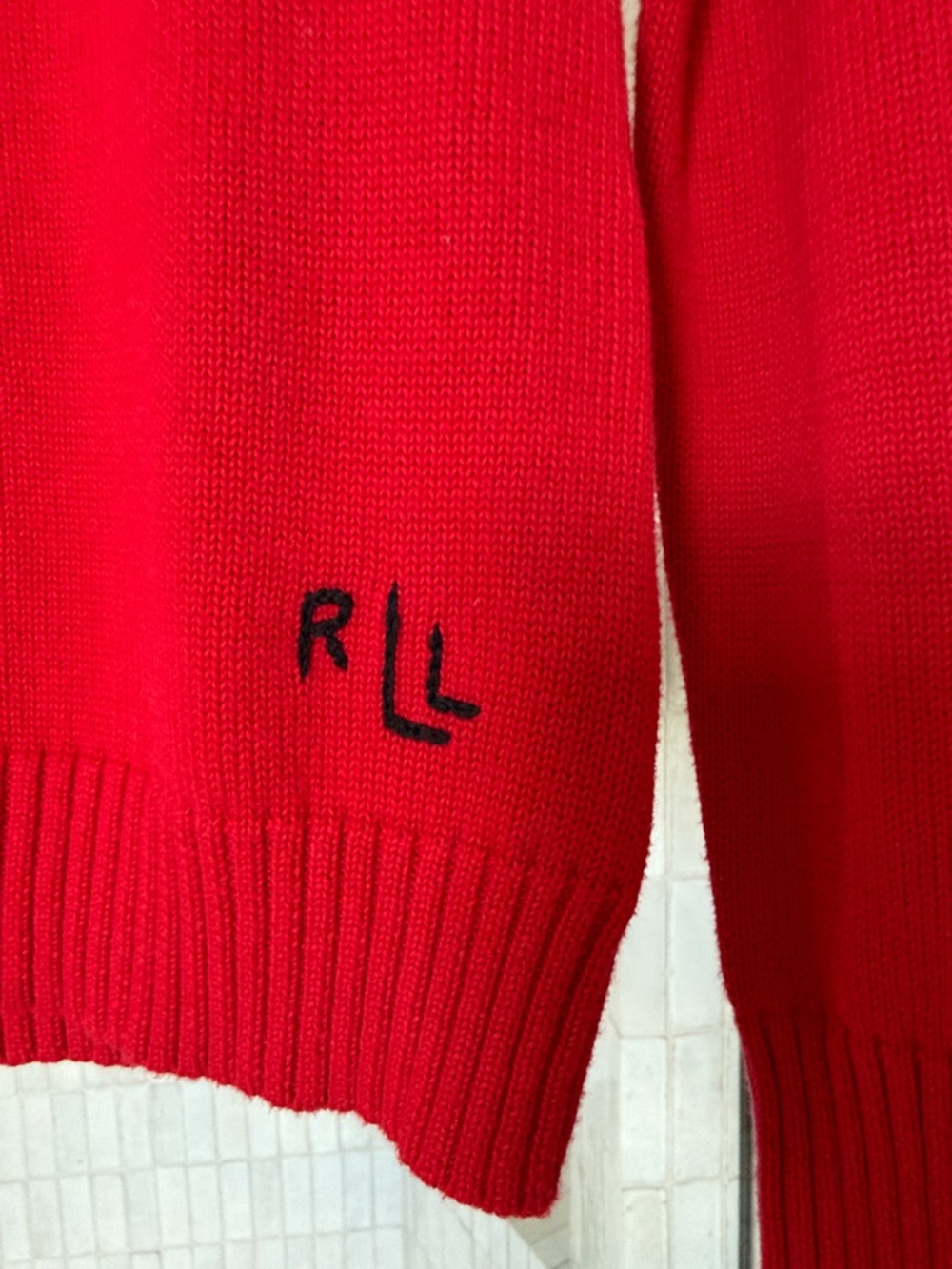 Ralph Lauren Red Crewneck Sweater with Flag Motif - Picture 3 of 6